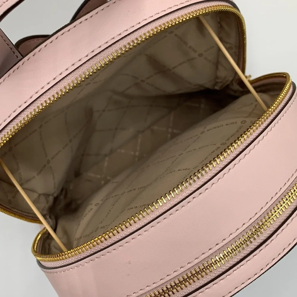 MICHAEL KORS JAYCEE MEDIUM ZIP POCKET BACKPACK BROWN /PINK SIGNATURE COL…